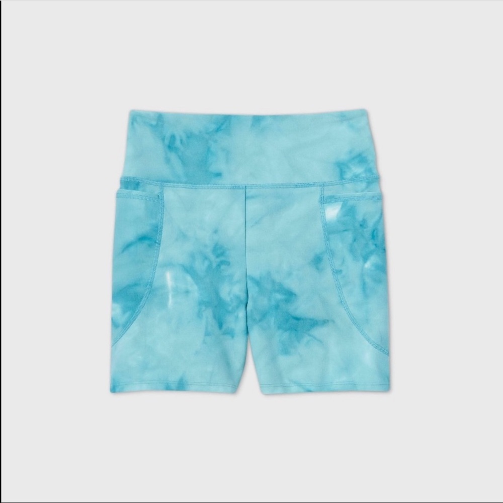 Blue Tie-Dye Biker Shorts